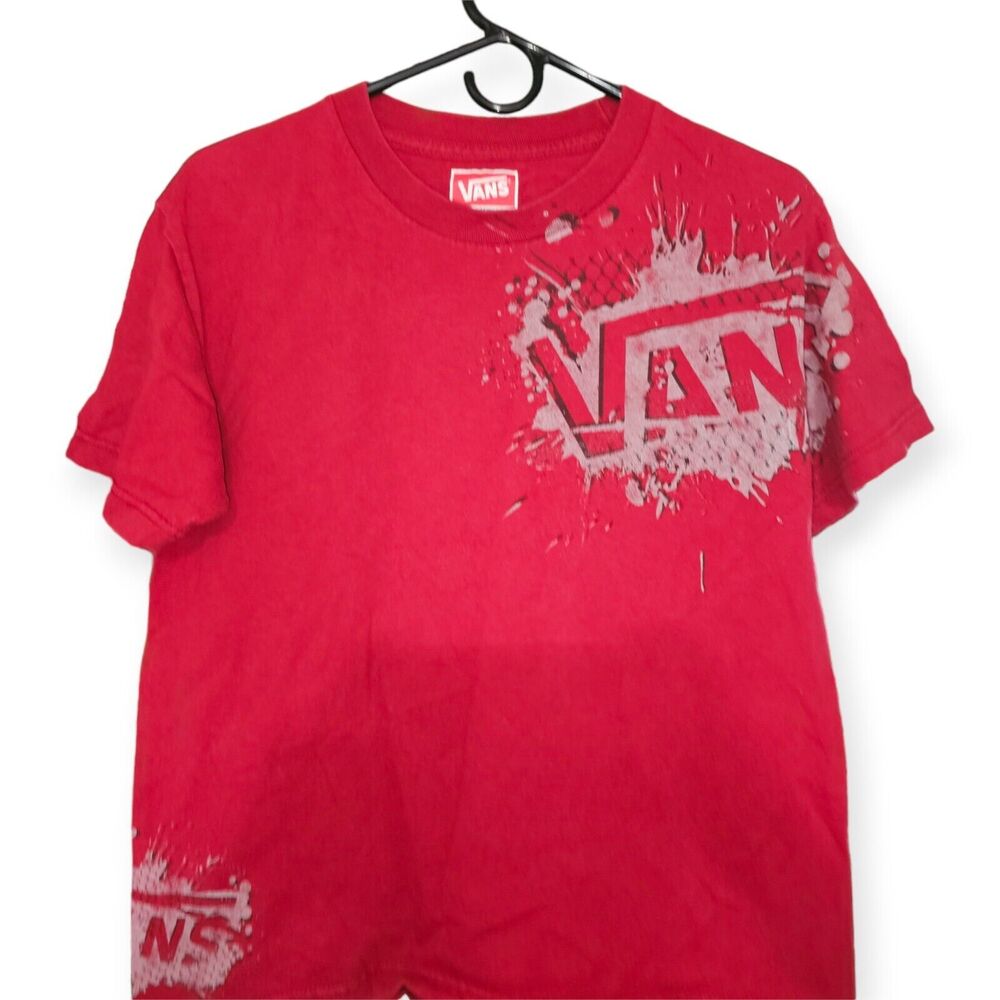 Vans Off The Wall Boy's T- Shirt. Short Sleeve. Red. Size Large. Classic Fit‎